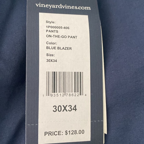 Vineyard vines Brand new - 30 x 34a blue blazer color pants - Picture 4 of 4